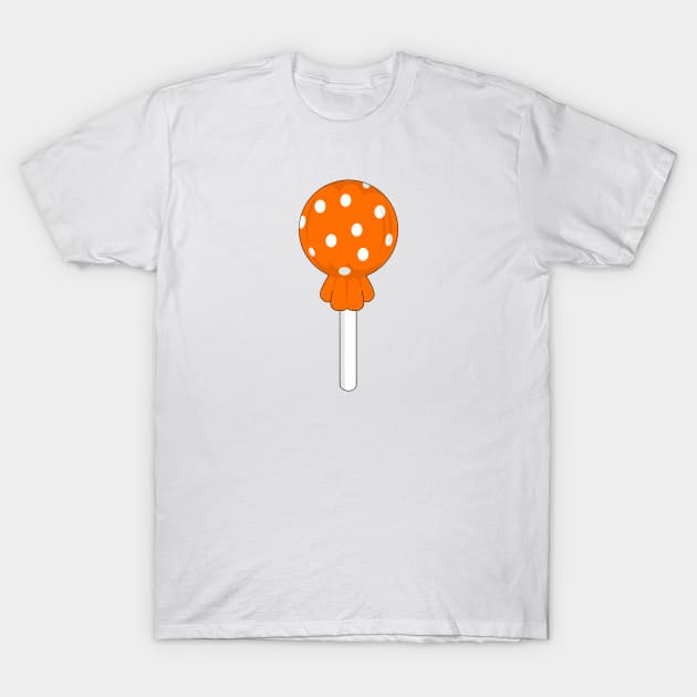 Orange polka dot lollipop T-Shirt by MickeyEdwards